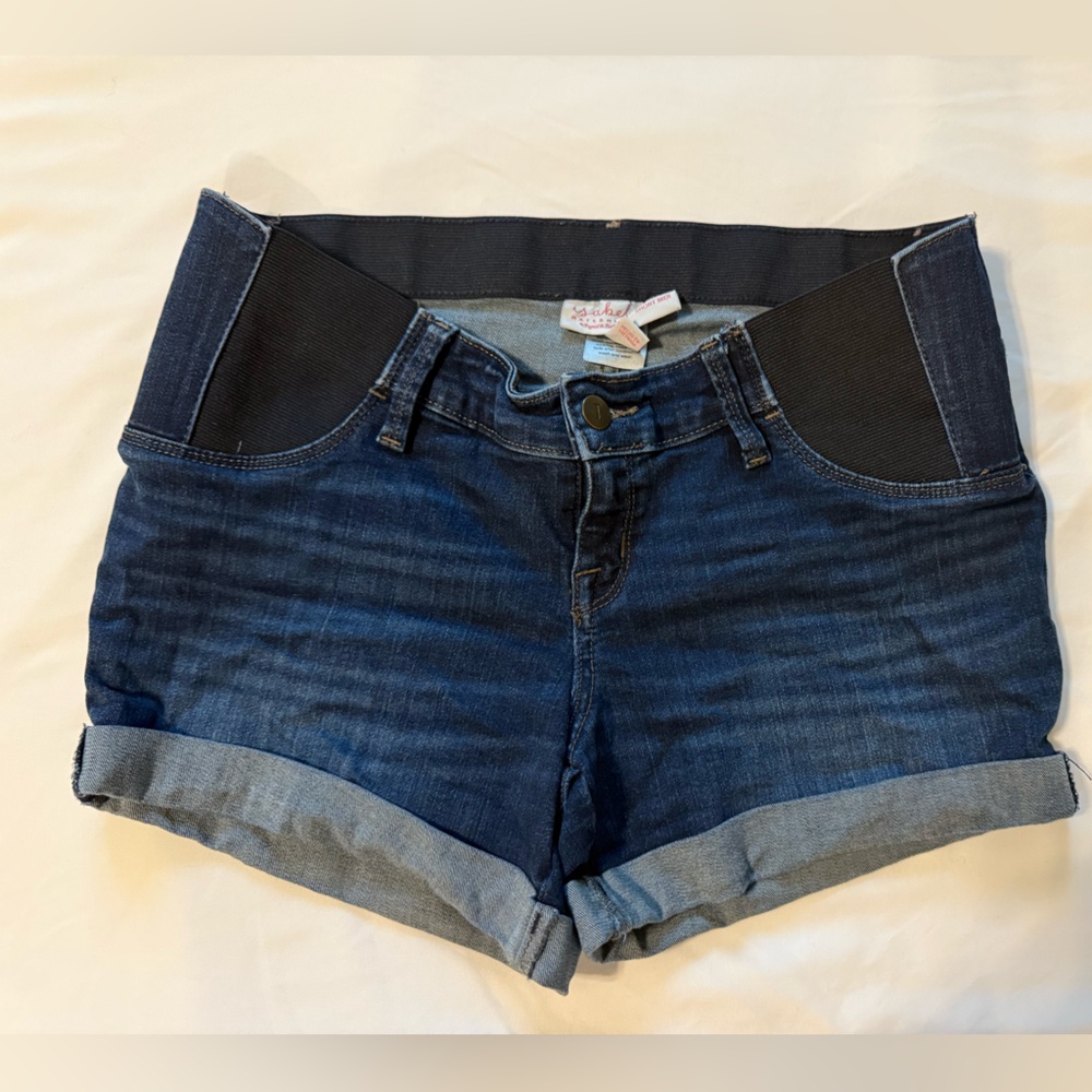 Isabel Maternity by Ingrid & Isabel Dark Blue Denim Shorts